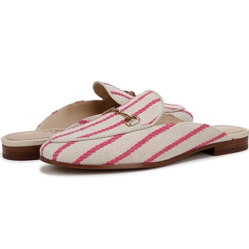 NWB Sam Edelman Pink and Cream Striped Mules